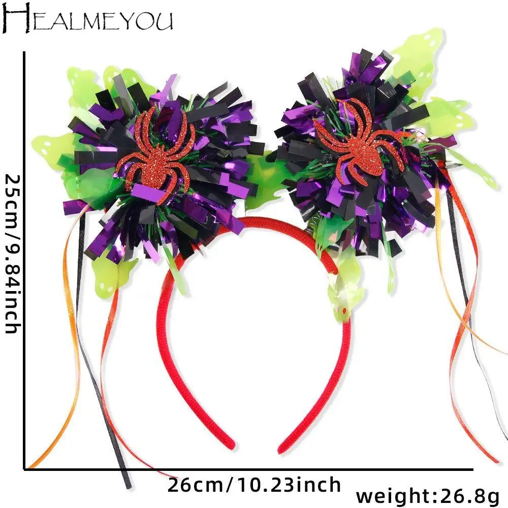 

Летючая мышь на Хэллоуин, повязки для волос в полоску тыквы, кисточка, обруч для волос на Хэллоуин, призрак, атмосфера, повязка на голову со скелетом летучей мыши, реквизит для фотосессии