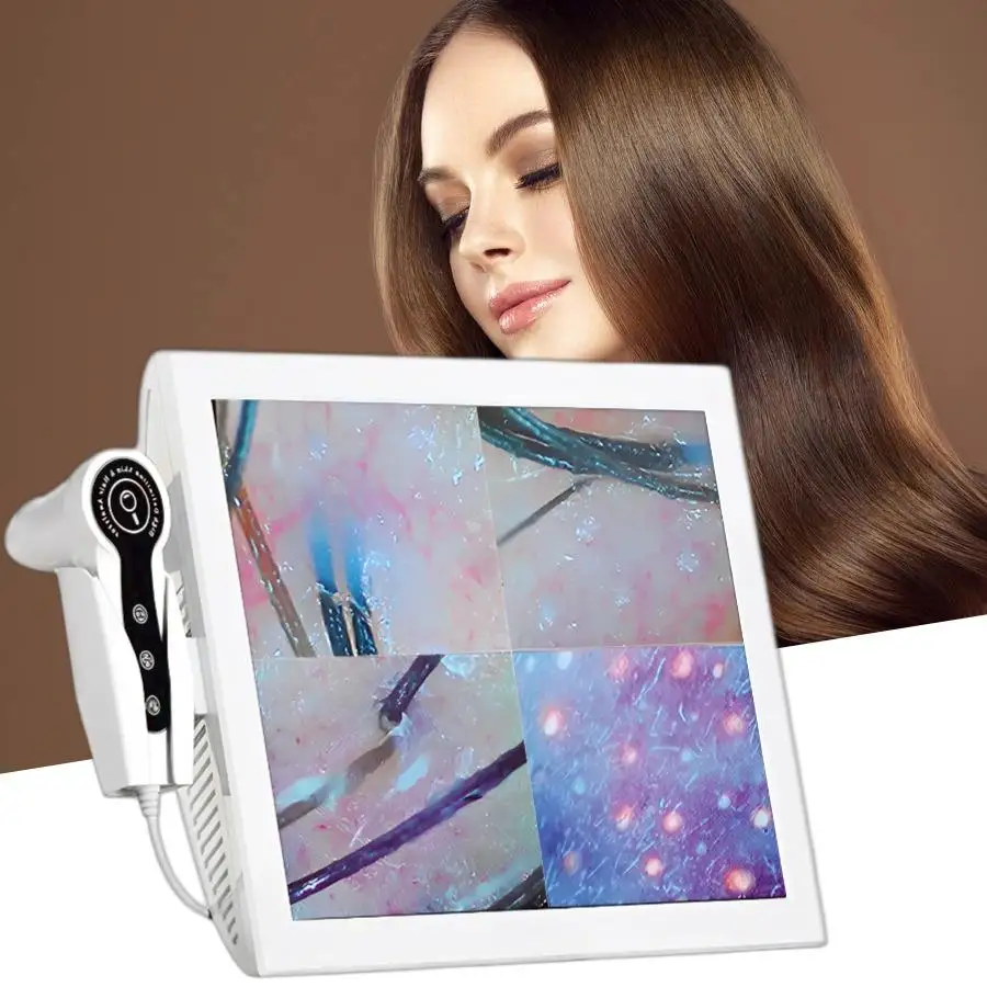 Skaner skóry głowy, twarzy i włosów, analizator włosów z światłem UV do salonów kosmetycznych i spa.