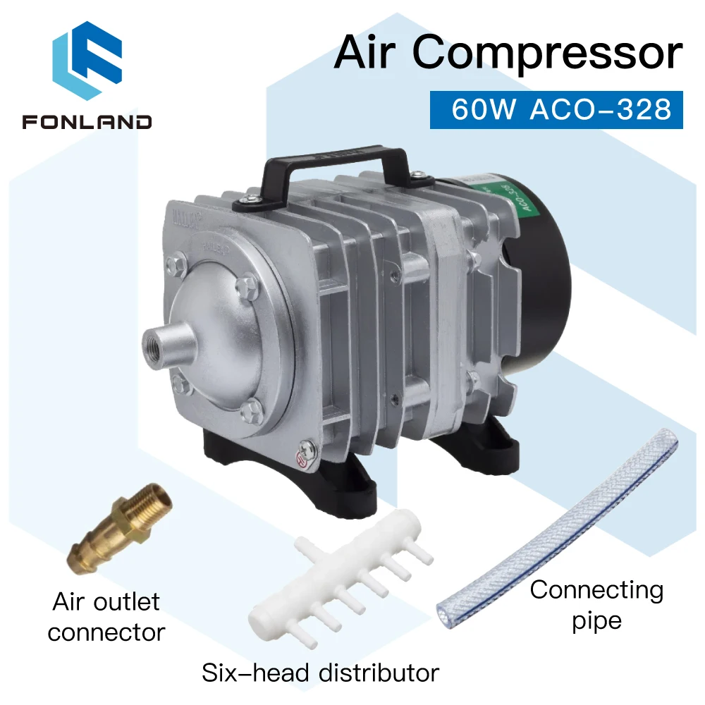 FONLAND ACO-328 60W Air Compressor Electrical Magnetic Air Pump for CO2 Laser Engraving Cutting Machine