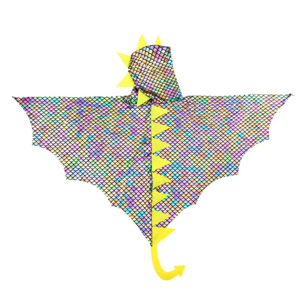 Capa de dinossauro com capuz para crianças, Halloween Cosplay Costume para meninos, Manto Mago para Festa de Carnaval, Capuz Infantil