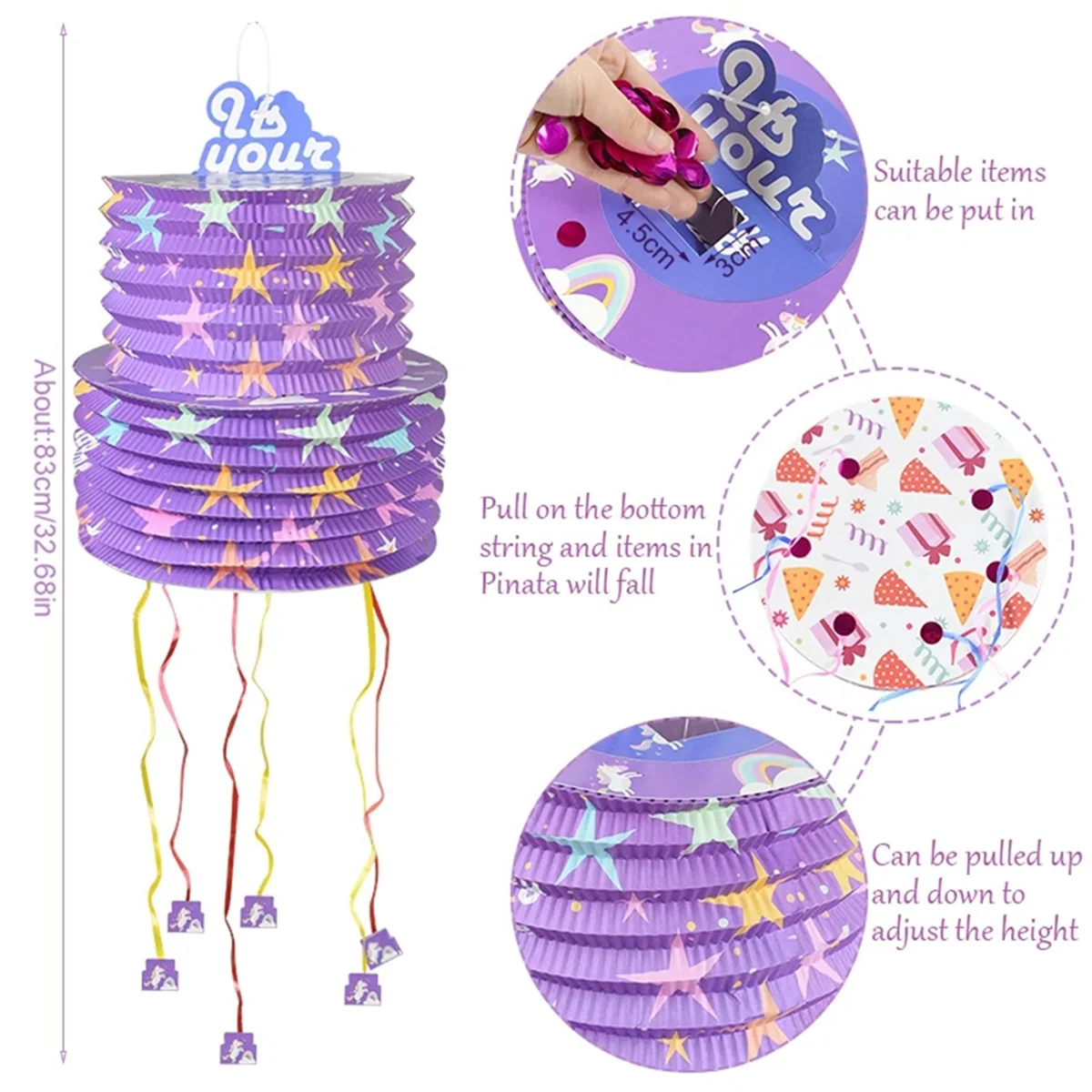 PinMiToy-Fournitures de décoration de fête d'anniversaire pour filles, confettis remplis, surprise, cadeau pour enfants