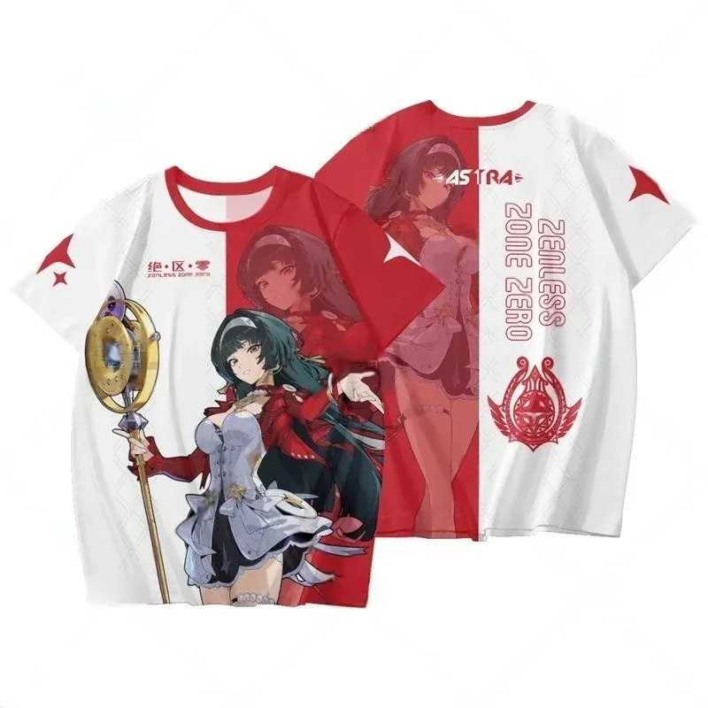 لعبة شعبية Zenless Zone Zero Evelyn Chevalier الجرافيك تي شيرت ثلاثية الأبعاد طباعة طفل Y2k أفضل الرجال/النساء Harajuku قصيرة الأكمام س الرقبة المحملة