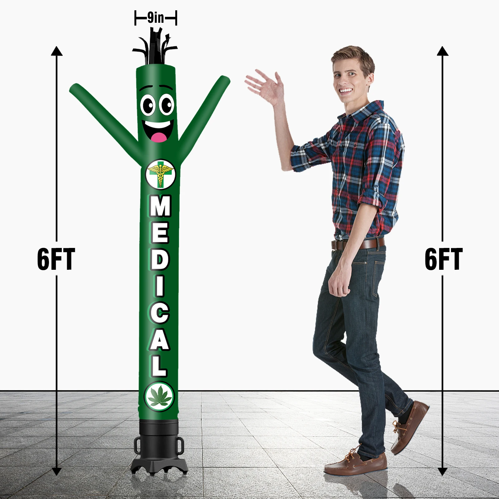 6/10/15/20FT Tall Inflatable Medical Dancing Guy for Outdoor Decoration Advertising(Blower Not Included)