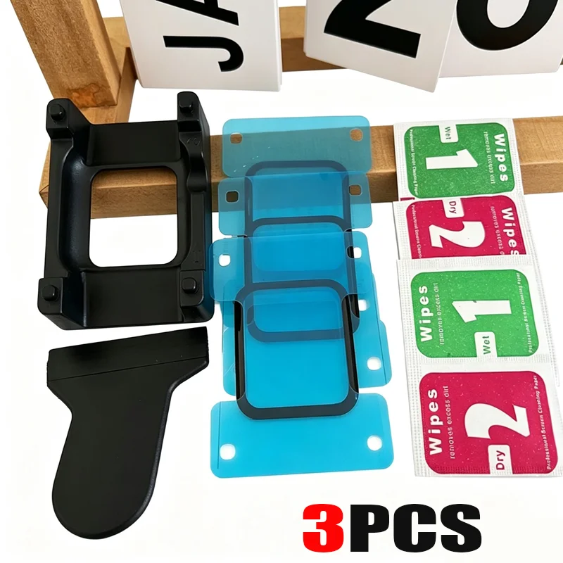 3pcs Screen Protector For Apple Watch Ultra 3 2 49mm 45/41/42/44/46mm Positioning Tool+film IWatch Series 11 10 9 8 7 6 SE 5 4 3