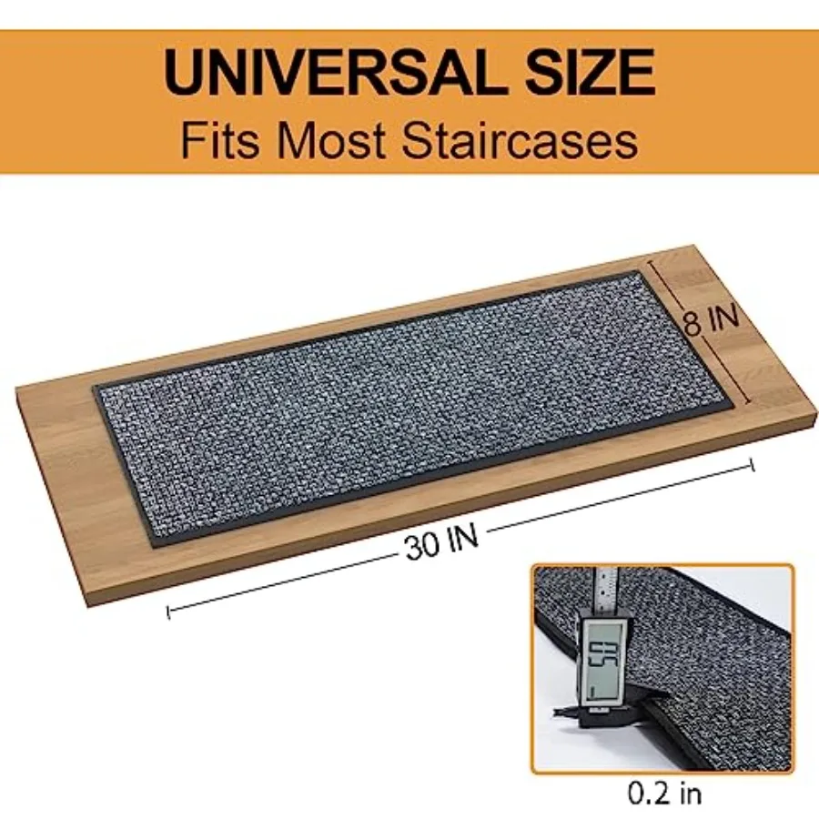 4 قطع سجادة معالجة الدرج للخطوات الخشبية مع دعم مطاطي غير قابل للانزلاق 100 سجاد أمان داخلي ناعم من البوليستر مع مقاومة للانزلاق #2