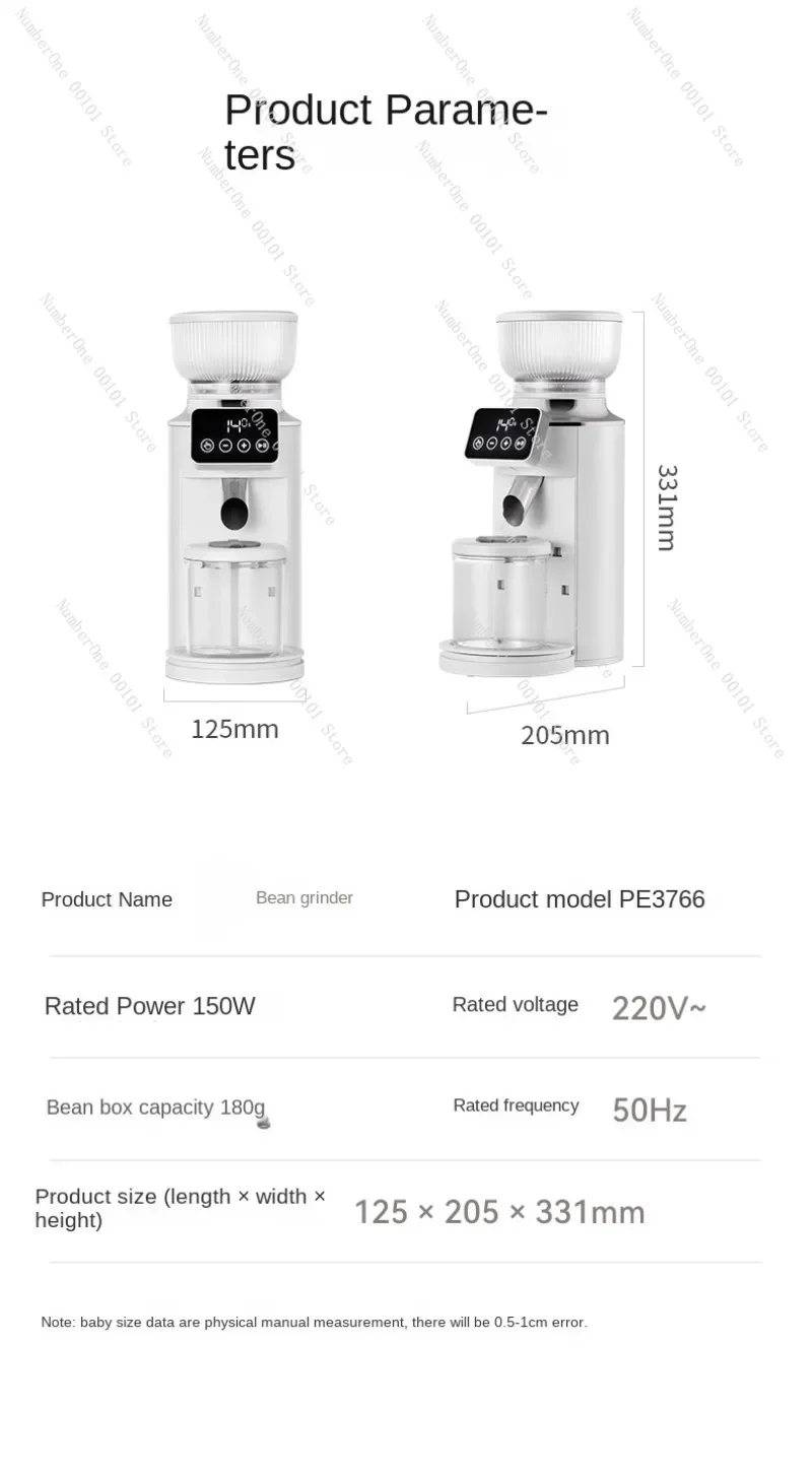 Pe3766 Automatic Coffee Coffee Grinder Electric Quantitative Grinding Machine Household Small Italian Pulverizer