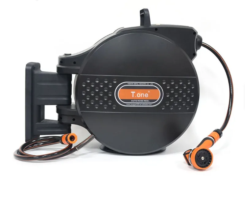 Retractable Garden Hose Reel Equipped With Slow Rewind System Free Locking Function Hose Guide for Villa Garden Maintenance