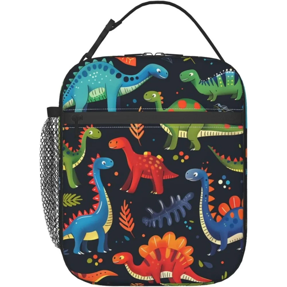 Dinosaur Lunch Box For Men Kids Girls Boys Women Adult, Insulated Cute Dino Lunch Bag,Polyester Cooler Handbags Case