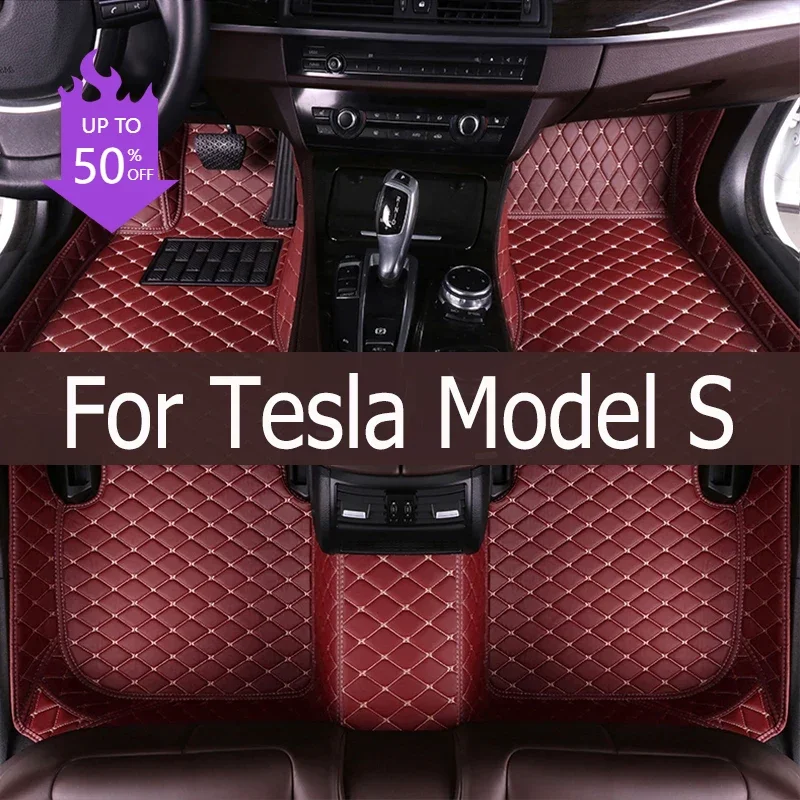 

Car Mats For Tesla Model S 2012~2022 Luxury Carpet Auto Interior Parts Floor Pad Leather Mat Set Car Accessories Waterproof Rug