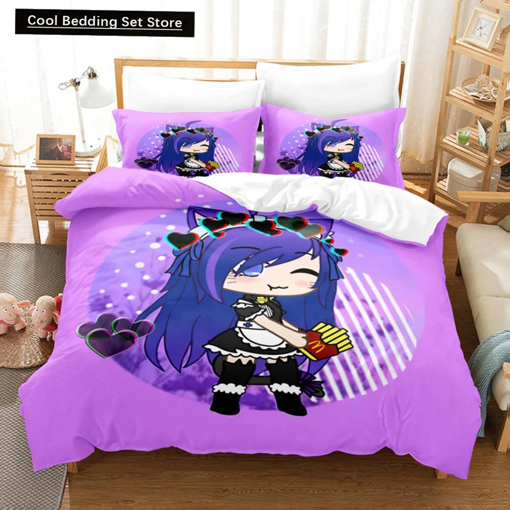 3D Print Anime Kawaii The Gacha Girl Bedding Sets Duvet Cover Set With Pillowcase Twin Full Queen King Bedclothes Bed Linen