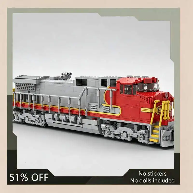 2160PCS Freight Diesel Locomotive Model Custom Building Blocks Railway Train Set Assembly Puzzle DIY Educational Toy Gift