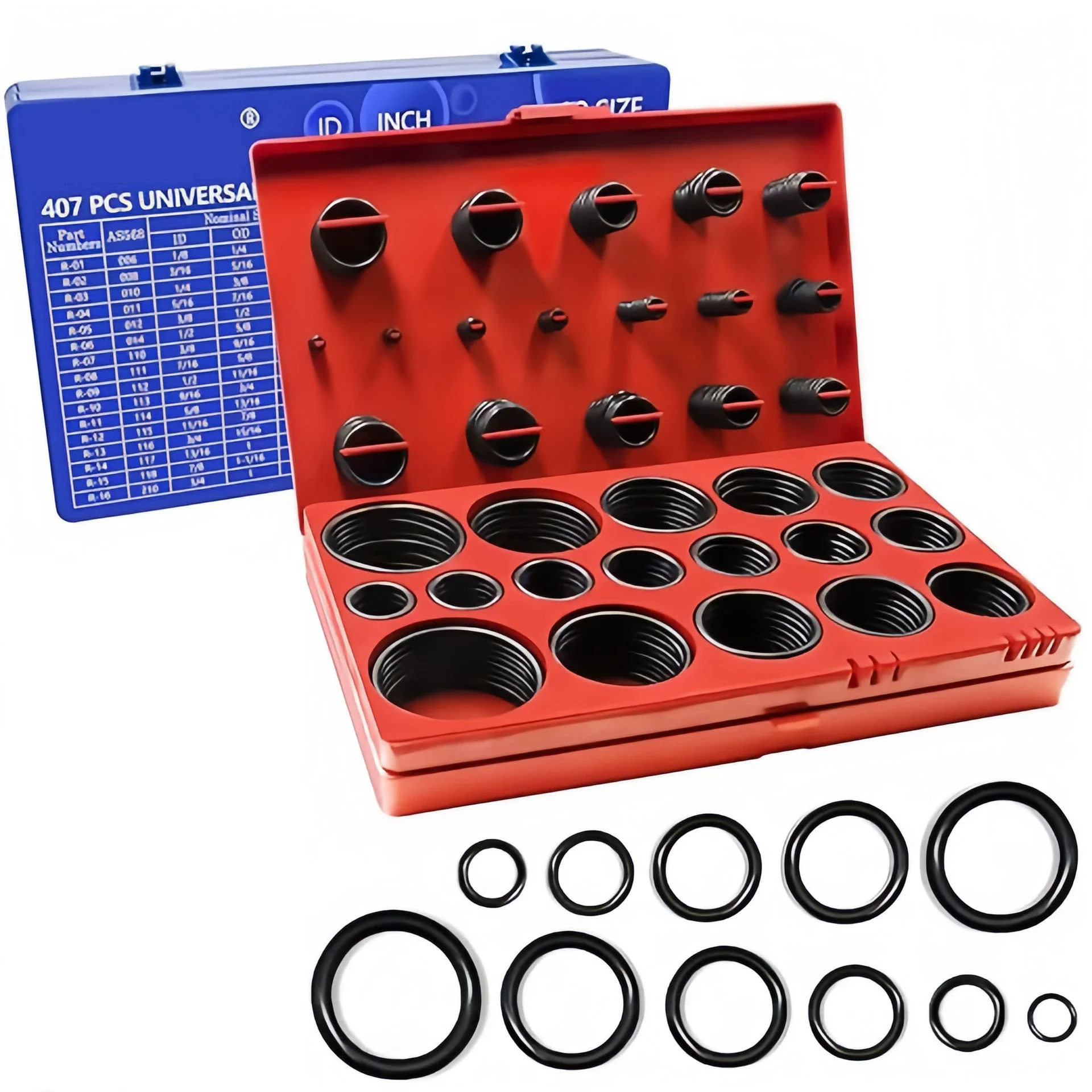 826Pcs Universal SAE & Metric O-Ring Kit, 2 Boxes, for Automotive, Faucet, Hydraulic Hose Seal Repair