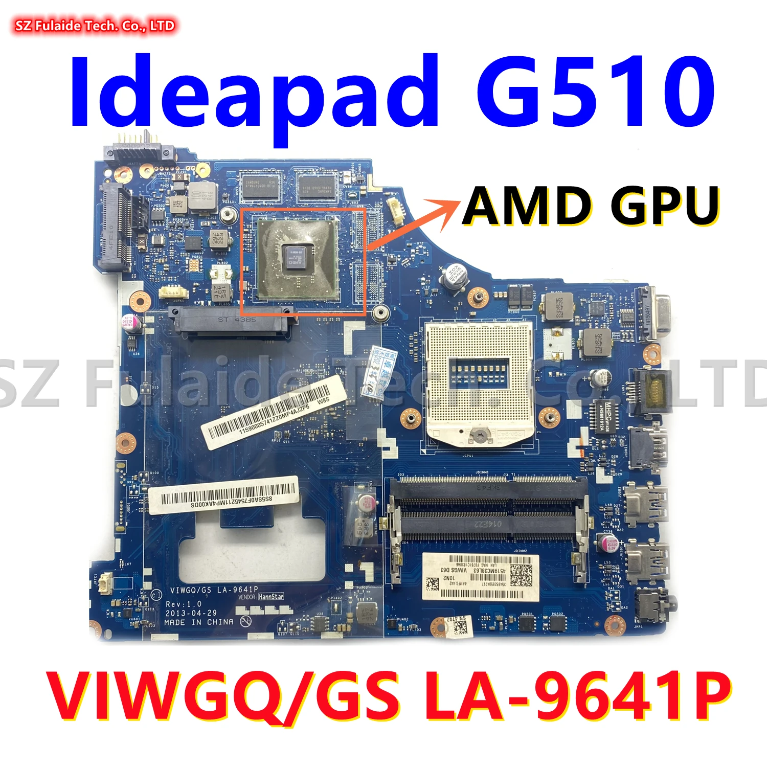 VIWGQ/GS LA-9641P для ноутбука Lenovo Ideapad G510 15,6 дюйма MB с процессором AMD GPU 11S 90005735 90003671   100% протестировано, ОК