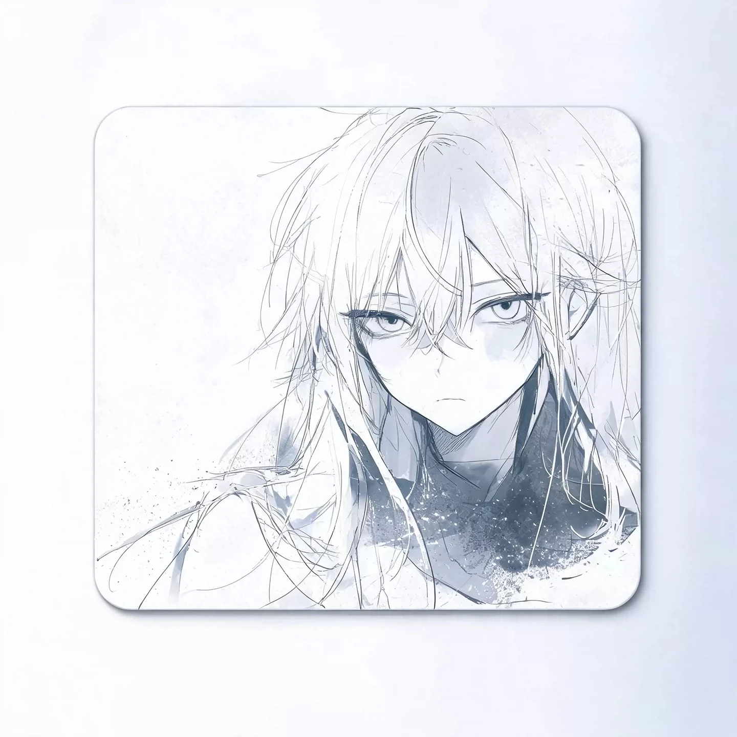 Anime Line Girl Glass Gaming Mouse Pad Smooth Frosted Tempered Hard Desk Mat FPS Office Multiple Sizes Available Accessories