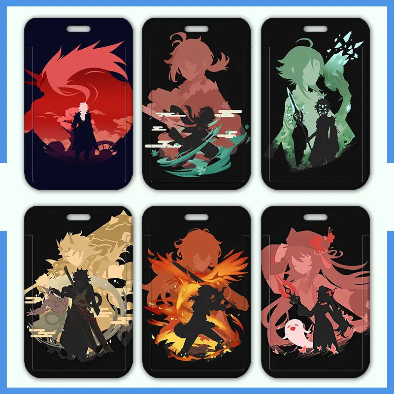 Game Impact Kaedehara Kazuha Skill Silhouette Business Retractable Credit Card Holders Bank ID Holders Bus Card Cover Cases