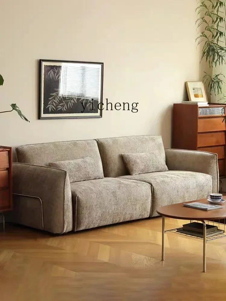Tqh Chinese Style Bauhaus Small Apartment Sofa Chenille Small Steel Ring Sofa luxury home decor