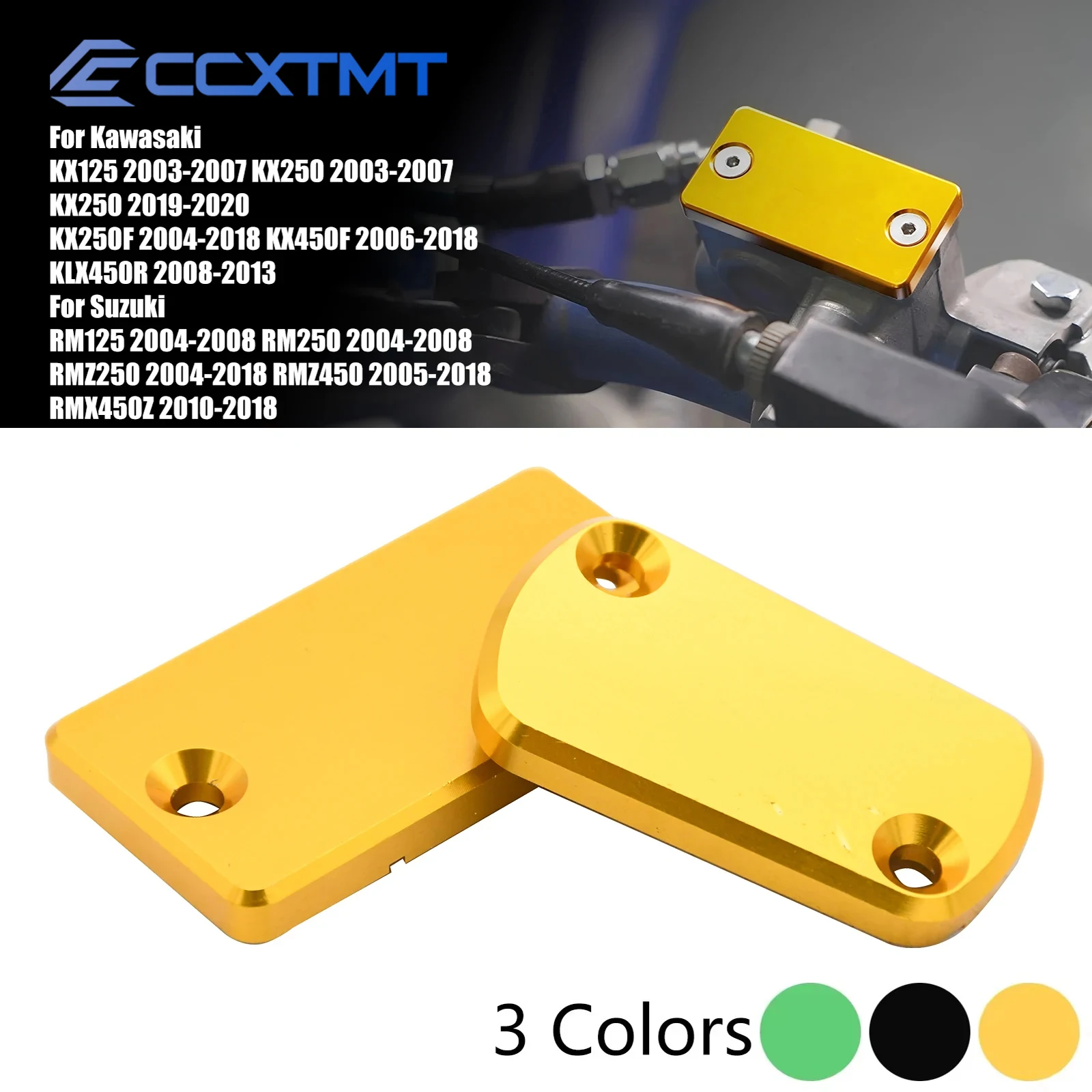 Motorcycle Front Rear Brake Reservoir Caps Oil Fluid Cover For RM125 250 RMZ250 RMZ450 For KX125 250 KX250F KX450F 2003-2018