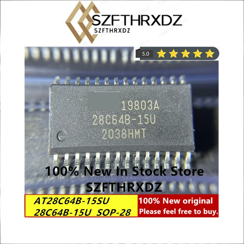 

100% NEW ORIGINAL AT28C64B-15SU SOP-28 28C64B-15U SOP28 64K (8K x 8) Parallel EEPROM with Page Write and Software Data Protectio