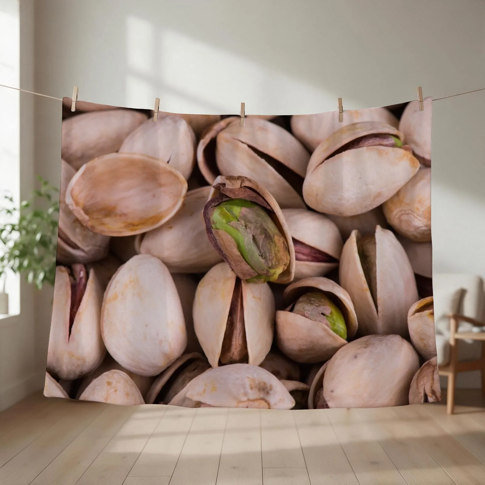 Cracked Open Pistachio Throw Blanket couch cozy soft plush fuzzy picnic outdoor blanket