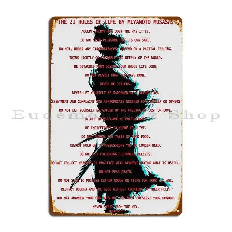 21 Rules Metal Sign Poster Home Cinema Print Garage Decoration Tin Sign Poster