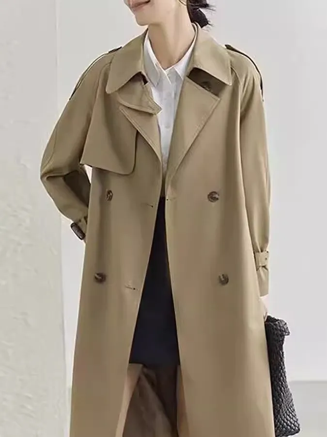 

Женское повседневное пальто цвета хаки, весна-осень, новая модная модель, корейский стиль, маленький размер, для повседневной носки...