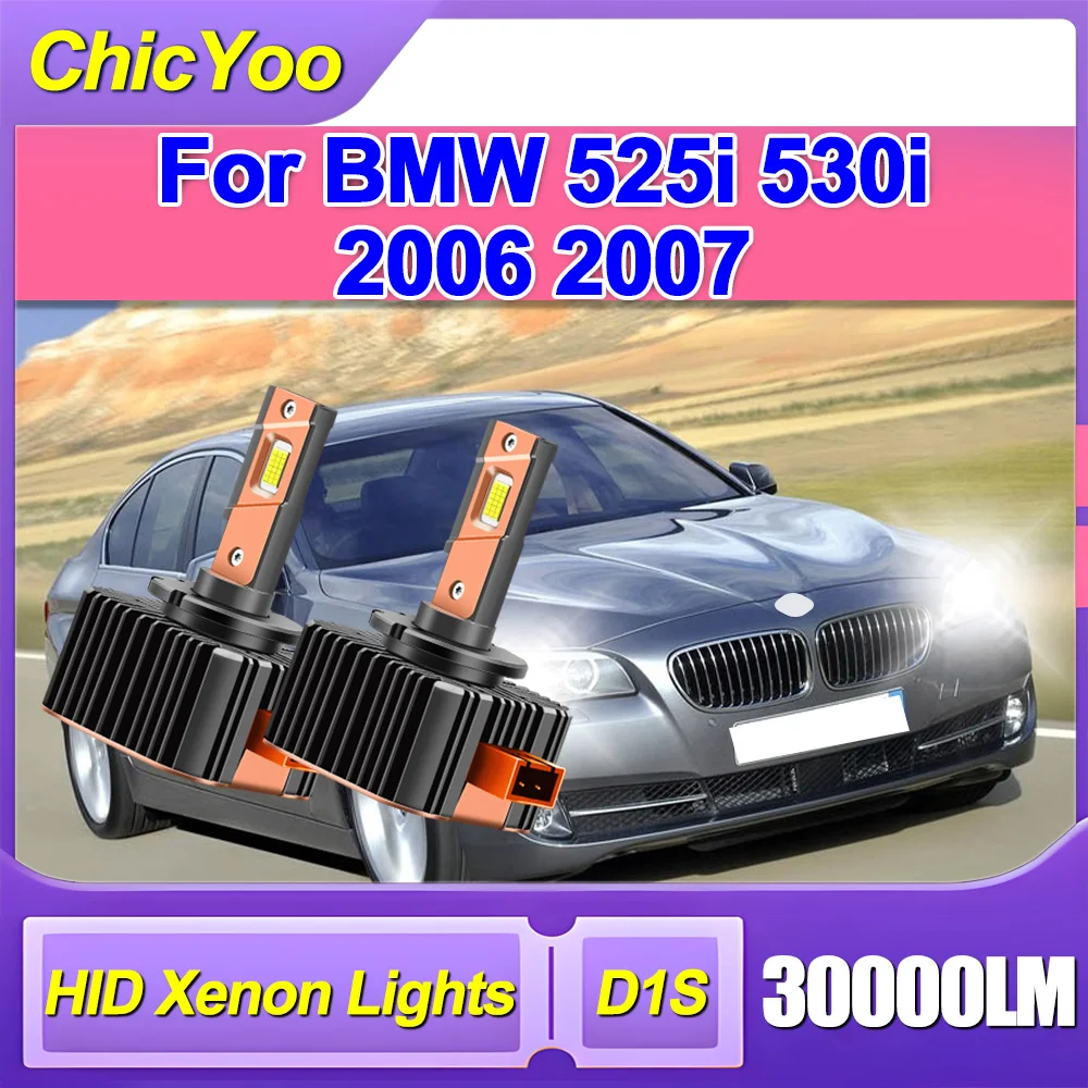 

2 шт. Canbus Super White D1S 120 Вт автоматические HID ксеноновые фары светодиодные лампы 30000LM 6000K Plug&Play для BMW 525i 530i 2006 2007