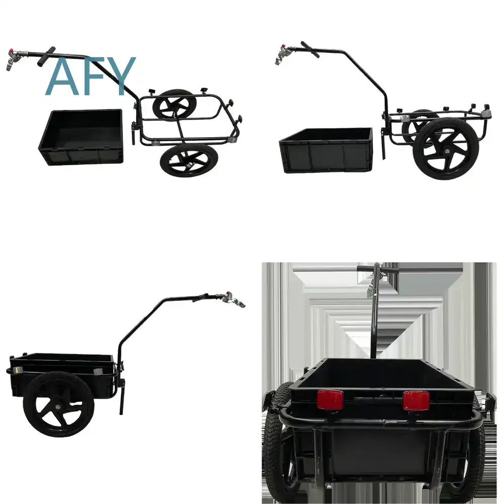 Foldable Bike Trailer for Pets Travel Pull Push Camping Outdoor Storage Organizer with Removable Colorful Accessories