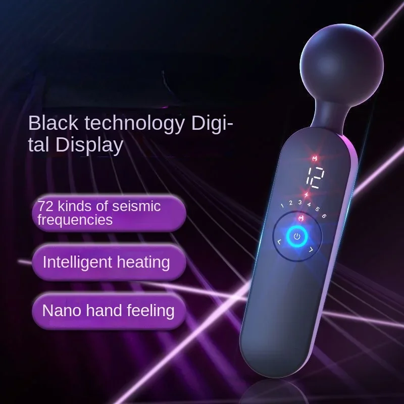 Smart Heating Digital Display Cordless Handle Personal Massager Electric Silicone Vibrator Powerful Neck Back Body Massage gun