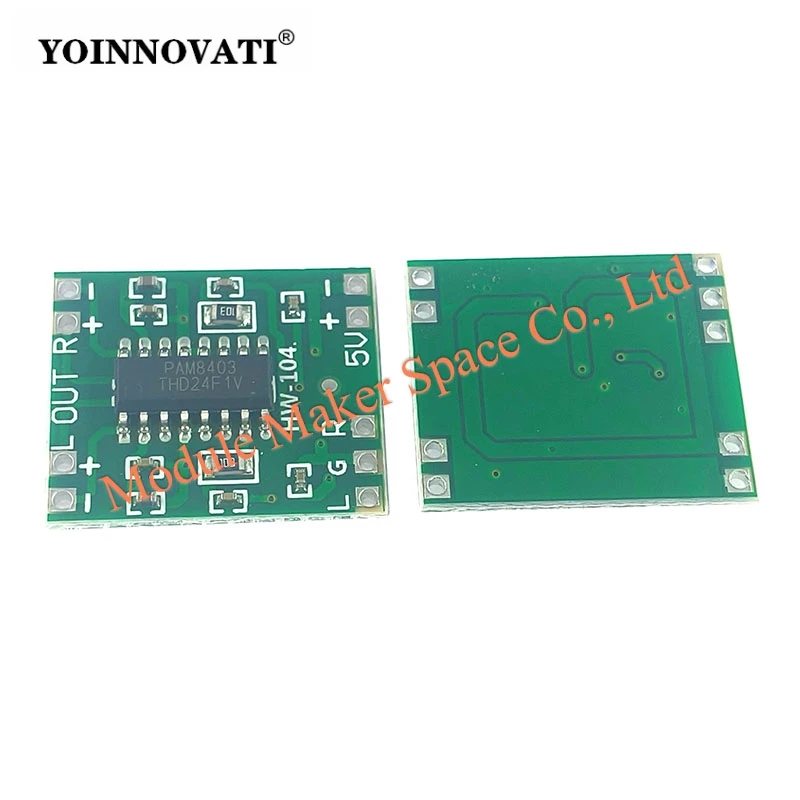 5pcs PAM8403 Super Mini Digital Amplifier Board 2 * 3W Class D Digital Amplifier Board Efficient 2.5 to 5V USB Power Supply