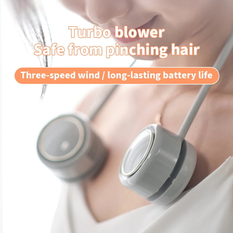 new-hanging-neck-lazy-fan-mini-leafless-portable-usb-hanging-neck-small-new-small-fan