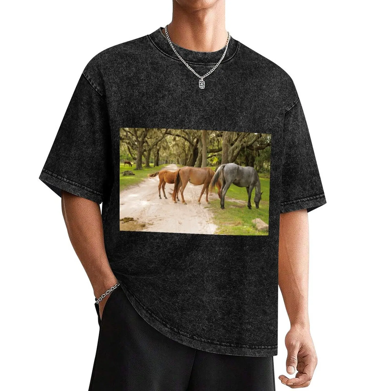 

Cumberland Island Wild Horses have the run of the Island T-Shirt croswit shirt man funny meme t-shirts men t shirts high quality