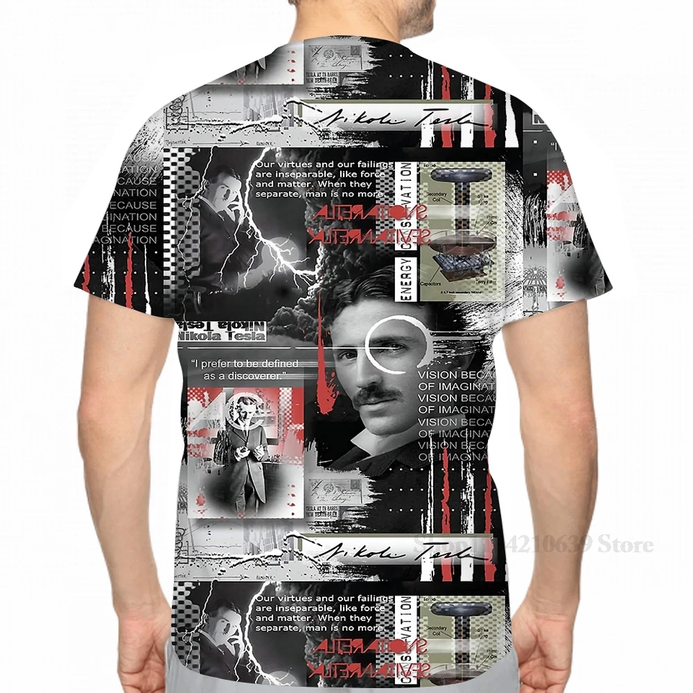 All over print nikola tesla(5) men T-Shirt women fashion girl t shirt boy tops tees Short Sleeve tshirts