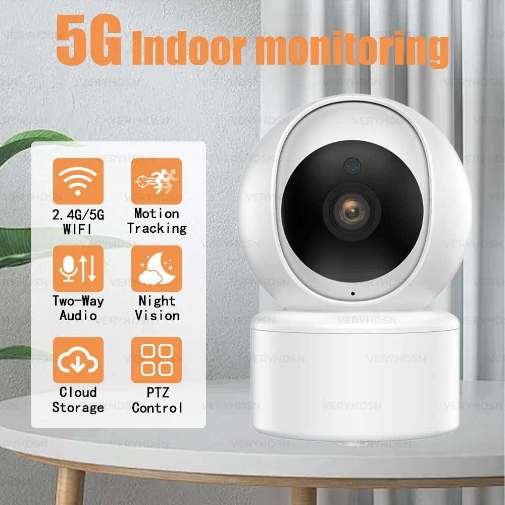 5MP WiFi Camera Indoor IP CCTV Surveillance Cameras AI Human Detect Automatic Tracking 4X Digital Zoom Night Vision Baby Monitor