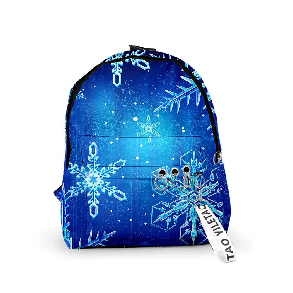 

Детские школьные рюкзаки с 3D-принтом для мальчиков и девочек, водонепроницаемые, из ткани Оксфорд, с брелоком, маленькие дорожные сумки, новинка к Рождеству