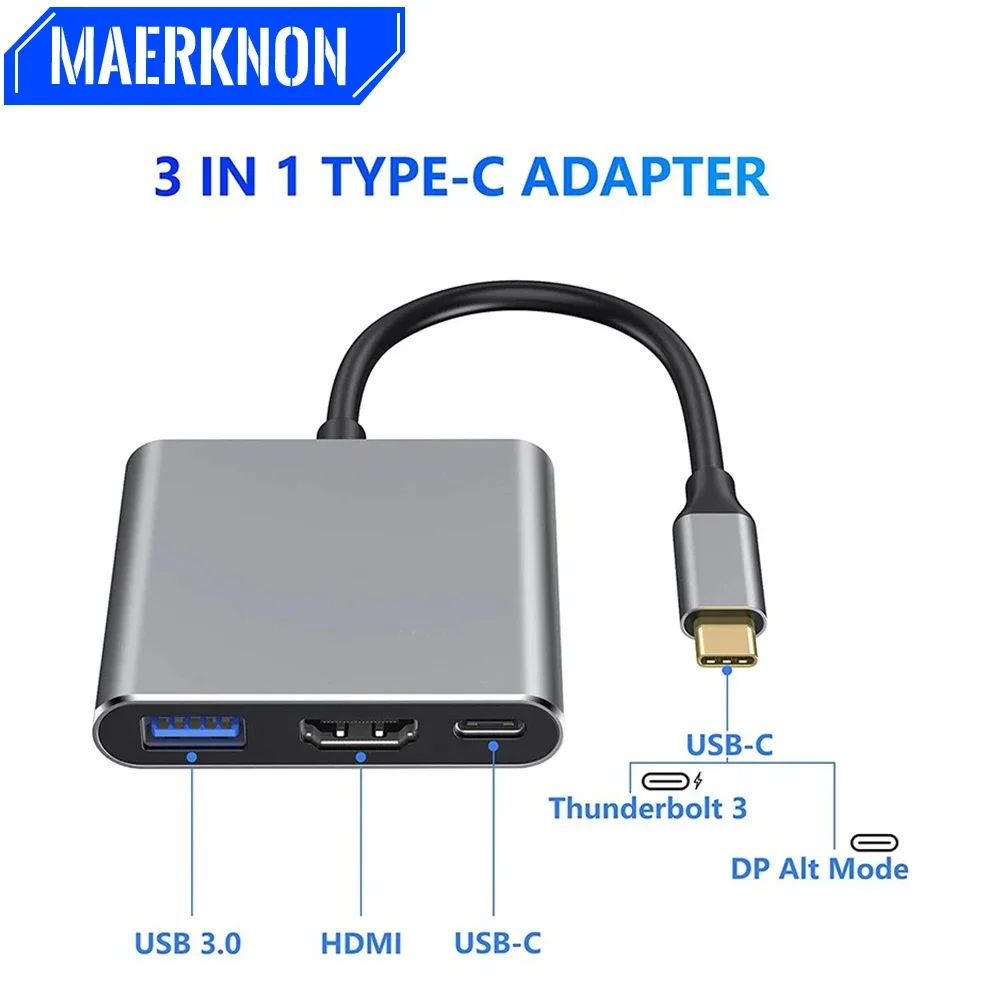 Multi-function Hub Type-c Interface 3.0 USB Multi-function Hub 3-in-1 Portable Fast Charger Computer Adapter Docking Station