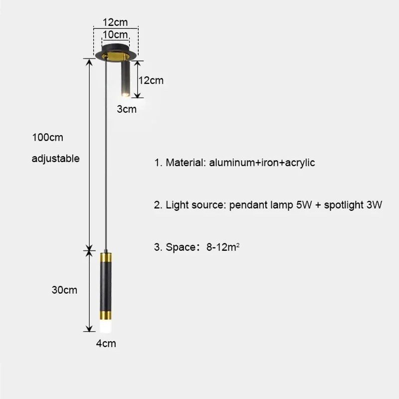 Imagem -06 - Refletor Led Rotativo Nórdico para Quarto Luz de Parede Criativa Lâmpada Pingente de Alumínio Dourado e Preto Iluminação de Leitura de Cabeceira