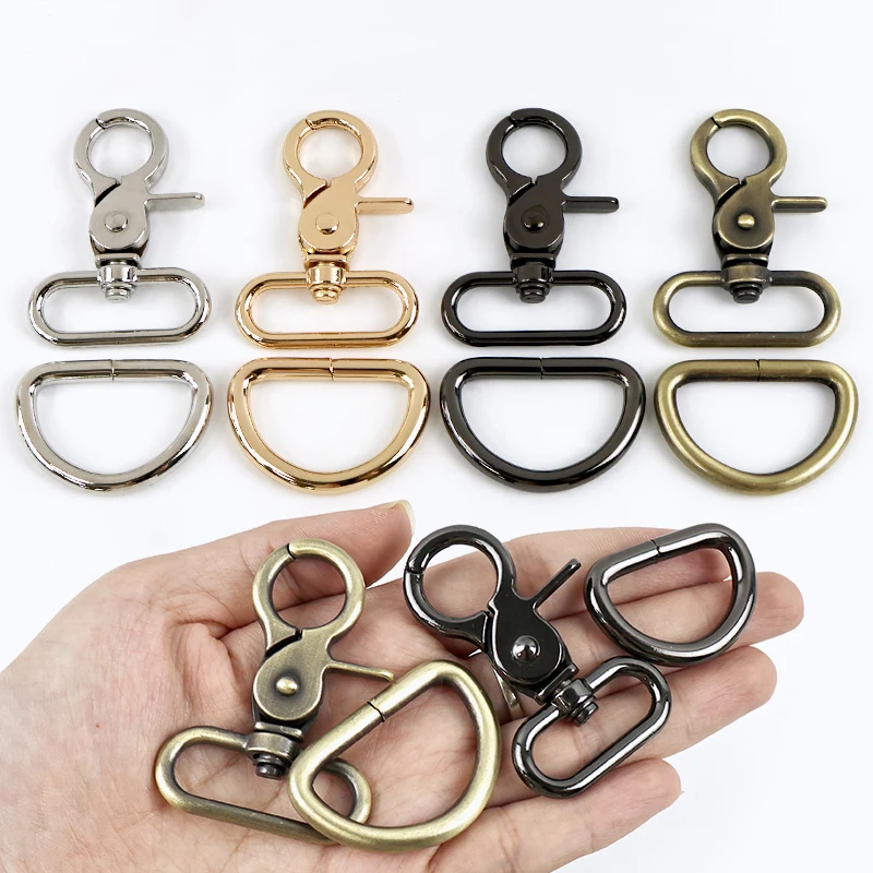 1-10 مجموعات 20-32 مللي متر حقيبة حزام معدني D حلقة باكس ظهره حزام الكتف قطب مشبك قفل المفاتيح موصل هوك ملحق ذاتي الصنع