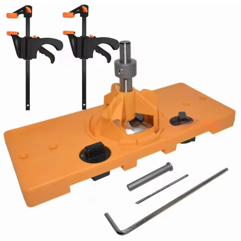 

A84E-Positioning Cup Style Boring Guide Hinge Hole Tool Kit Door Hole Template Hinge Hole Locator Drilling Jig