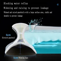 Silicone Rubber Water Blocking Strip Bathroom Suction Cup Movable Shower Room Dry Wet Separation And Elevated Waterproof Strip