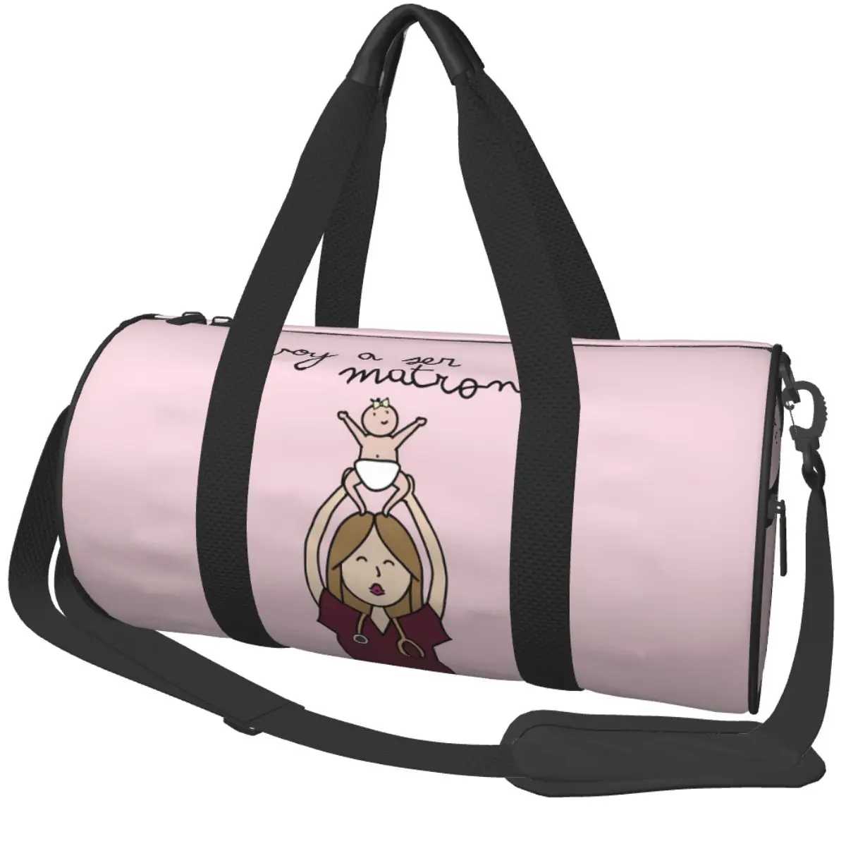 Gym Bag Enfermera En Apuros Nurse Sports Bag Large Ctue Men Weekend Custom Handbag Funny Travel Fitness Bag