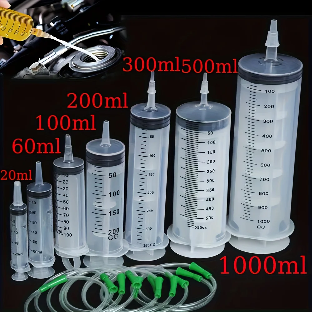 Versatile Oil Pump Syringe with 20ml-1000ml Capacities Including Needle Tube and 1m Soft Tube