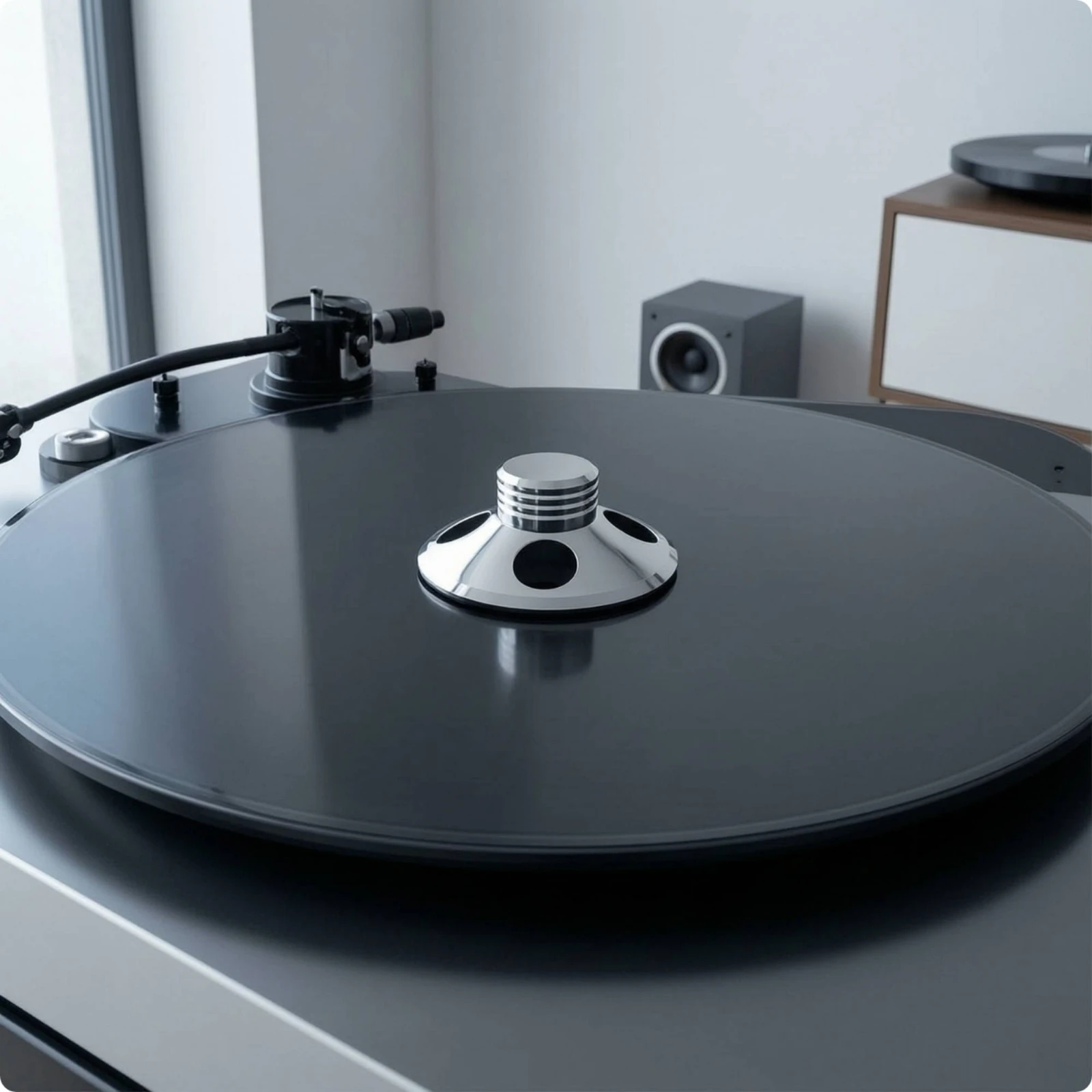 Vinyl Disc Stabilizer Vibration Damping Vinyl Disc Weight Stabilizer Low-Profile Stable for Audiophiles, Home Audio Systems