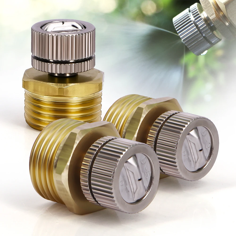 

Fan-shaped Misting Nozzle w/ 1/2" 20mm Brass Adapter 0.3/0.5mm Atomizer Outdoor Garden Irrigation Watering Agriculture Sprayer