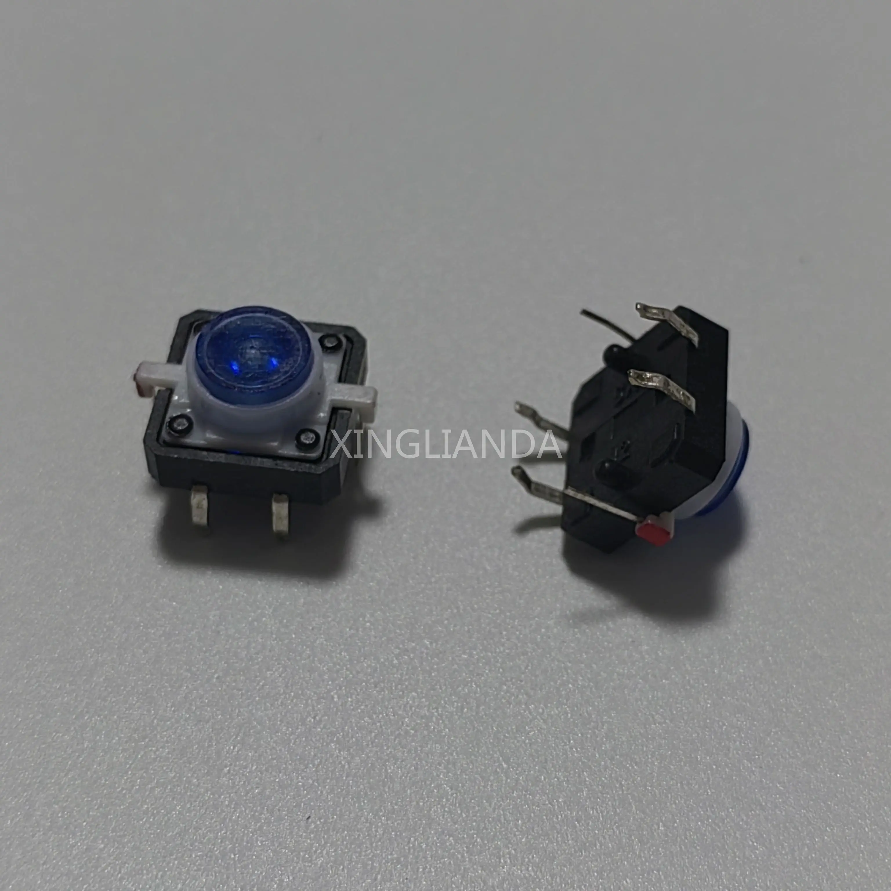 20PCS/Lot Reset Button Momentary With Light 12x12x7.3mm Green Red Yellow Blue White LED Illuminated Tact Switch 12*12*7.3MM