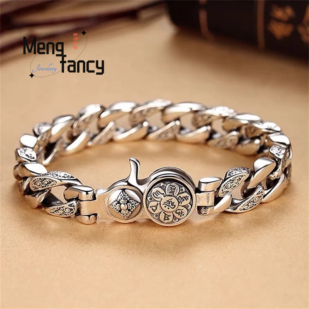 Six-Character Mantra For Men's Bracelets Rotatable, Powerful, Individual, Elegant And Retro Jewelry For Men Exquisite Elegant