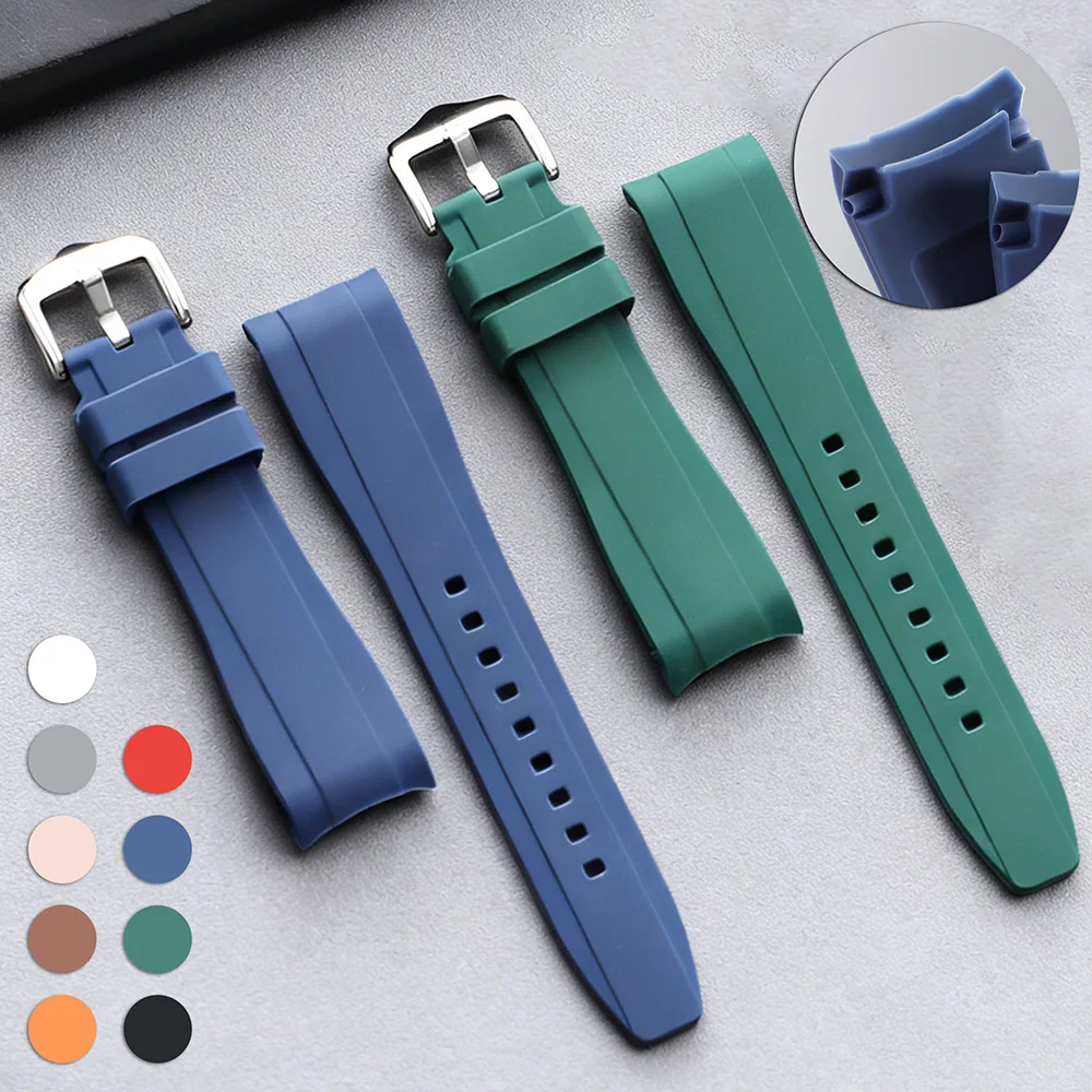 

20mm 22mm Rubber Strap Quality Curved End Silicone Watch Band for Swatch for Omega for Moonswatch Bracelet Waterproof Wristband