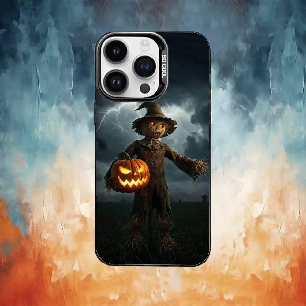 Casing Ponsel Labu Untuk iPhone17,16,15,14,13,12,11 Plus,Pro Max Hitam Candy Matte Tahan Banting