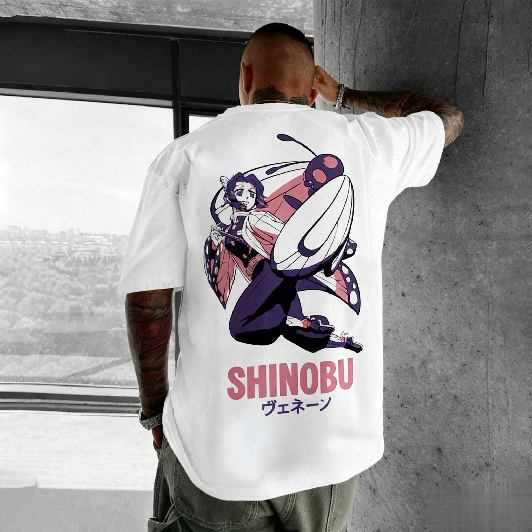 Demon Slayer Shinobu Kocho Anime T Shirt Men Women Cotton Short Sleeve Casual Tops Summer Graphic Tee Cosplay Streetwear Manga