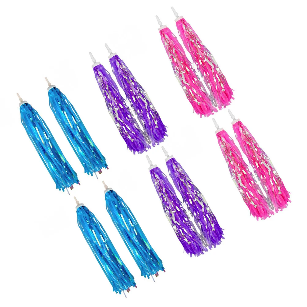 

12Pcs Bike Handlebar Streamers Pink Sky-Blue Purple Durable Lightweight Kids Bicycle Accessories Handlebar Streamers