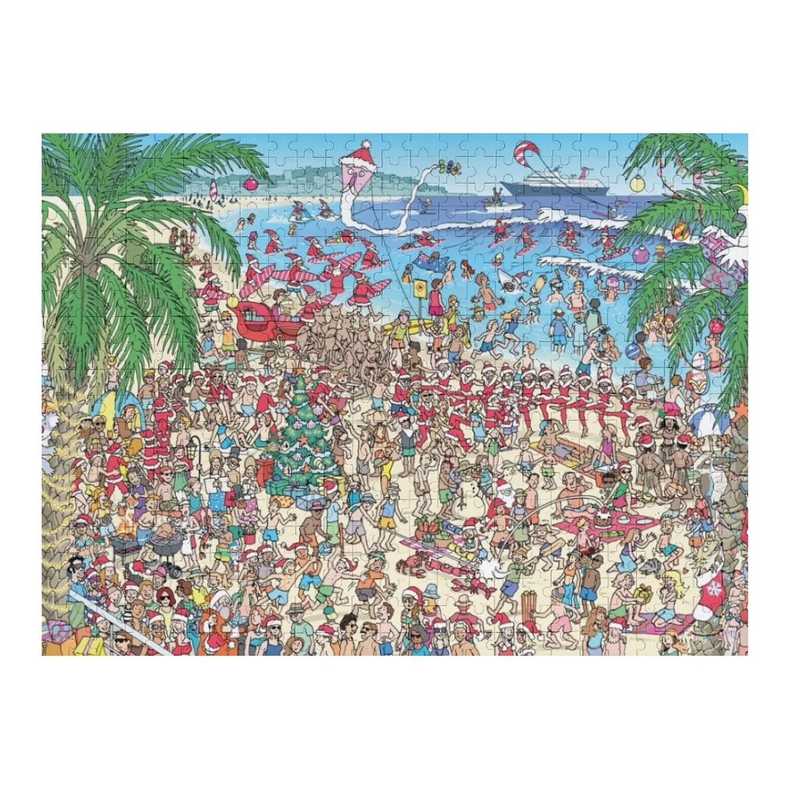 

Aussie Xmas Jigsaw Puzzle Wooden Name Christmas Toys Game Children Puzzle